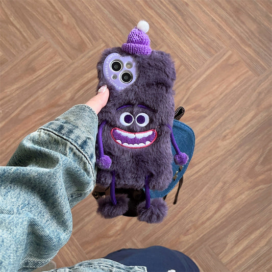 Funny Purple Monster Plush Phone Case